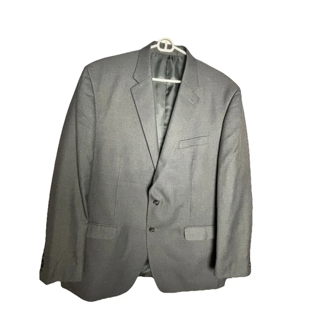 Chaps Mens 48L Sport Coat‎ Navy Blue 2 Button Jacket Office Preppy NWOT